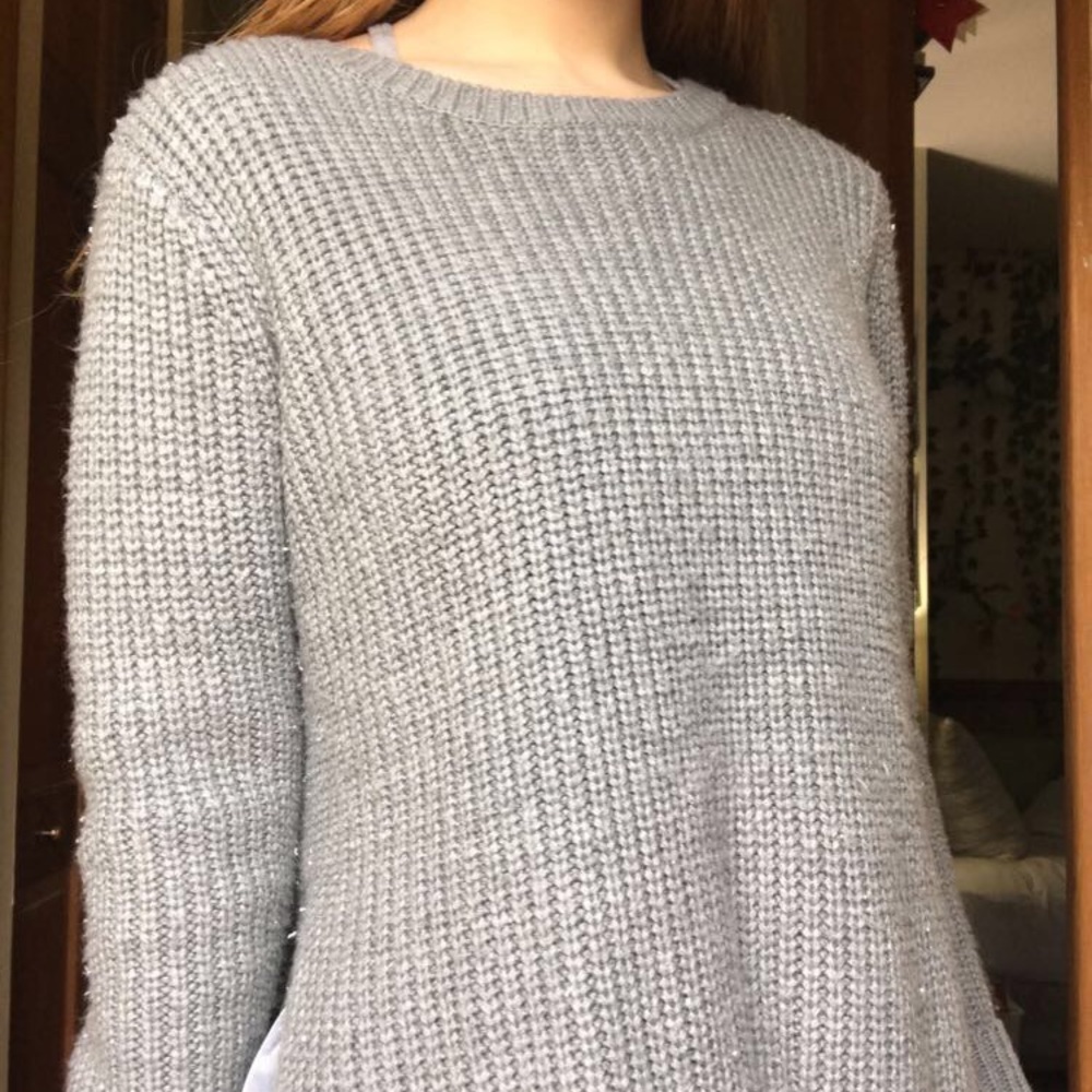 forever 21 gray slit sweater